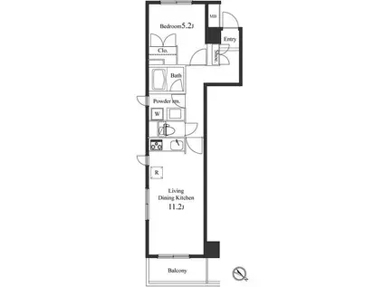 プライマル小石川(1LDK/5階)の間取り写真