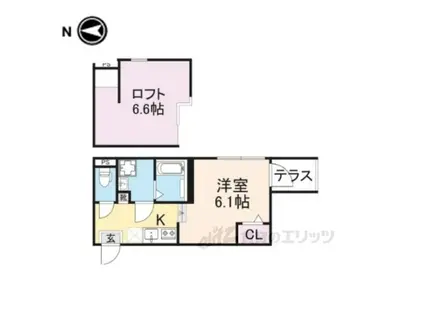 ハーモニーテラス東野八反畑町2(ワンルーム/1階)の間取り写真