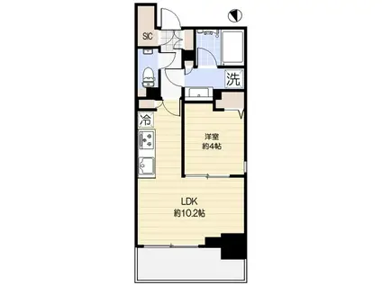 ピアース南麻布(1LDK/2階)の間取り写真