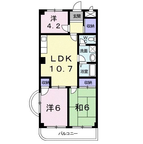 アレーゼF(3LDK/2階)の間取り写真