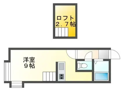SONIAIV(1K/2階)の間取り写真