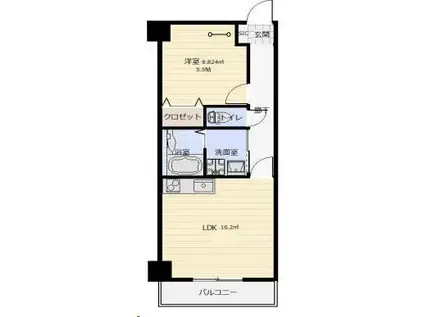 アークデュオ仙台宮町(1LDK/4階)の間取り写真