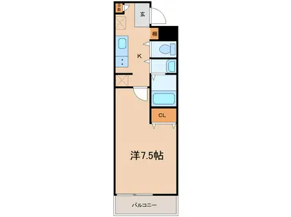 志波町アパート(1K/2階)の間取り写真