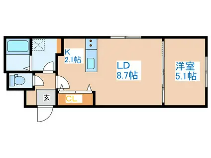 GRACECORT(1LDK/3階)の間取り写真