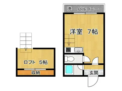 パオレ43(ワンルーム/1階)の間取り写真
