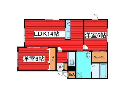 南18条西8丁目AP(2LDK/1階)の間取り写真