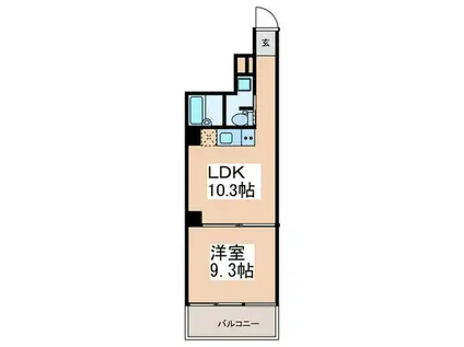 ラグゼナ東高円寺(1LDK/2階)の間取り写真