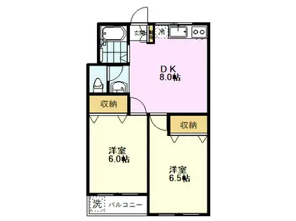 小川マンション(2DK/2階)の間取り写真