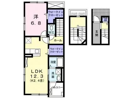 ユーフォリア(1LDK/3階)の間取り写真