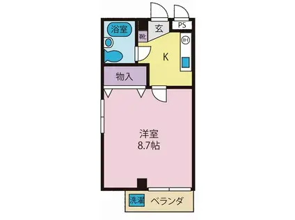 コーポイースト1(1K/2階)の間取り写真