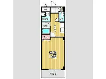 本州ビルIII(1K/2階)の間取り写真