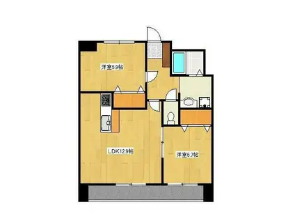 クロノス34田井島II(2LDK/11階)の間取り写真