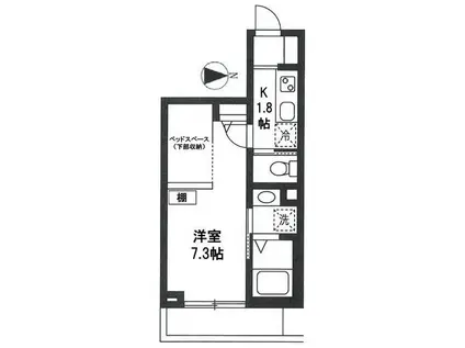 コンパルティア中村橋(1K/2階)の間取り写真