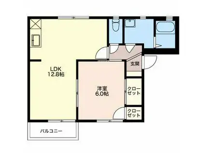 ソレイユA(1LDK/2階)の間取り写真