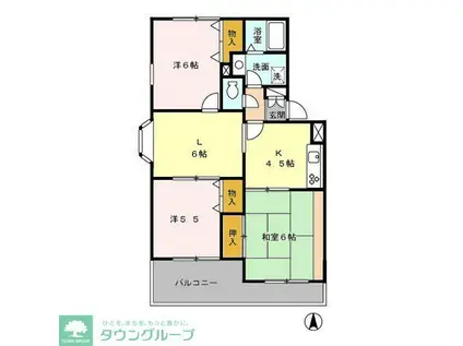ヴァンベール東川口1(3LDK/1階)の間取り写真