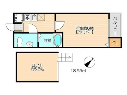 ジュークI(1K/1階)の間取り写真