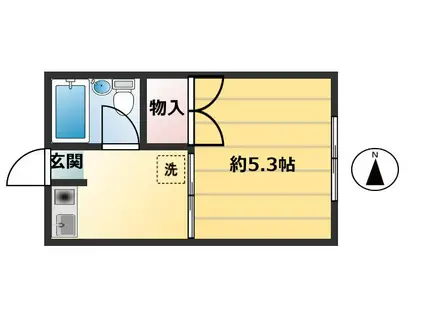 ハイツ レイメイ22(1K/2階)の間取り写真