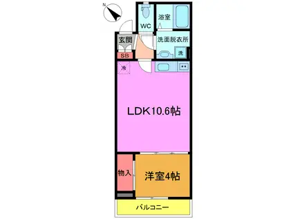 ステラK II(1LDK/2階)の間取り写真
