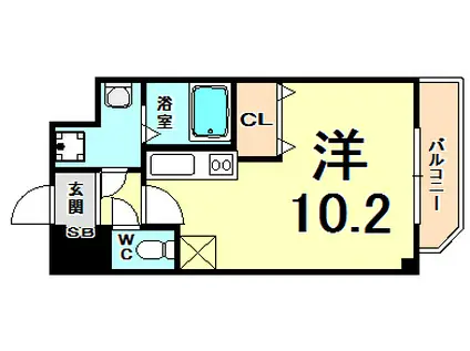 OS RESIDENCE 尼崎(ワンルーム/3階)の間取り写真