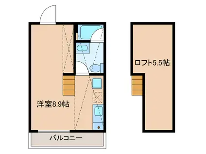 FUWARI ATELIER(ワンルーム/2階)の間取り写真