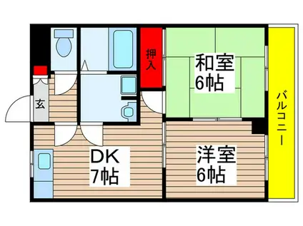 レジデンス松田(2DK/2階)の間取り写真