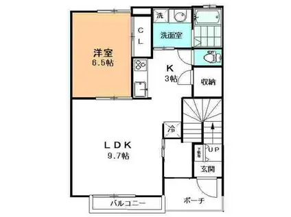 アムール成城(1LDK/2階)の間取り写真