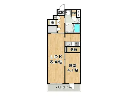 プレミアコート(1LDK/6階)の間取り写真