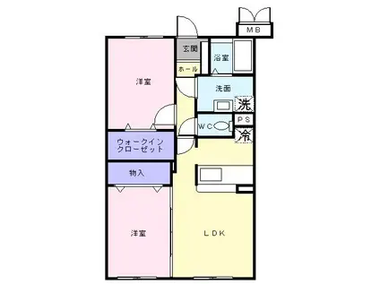 ベルメゾン(2LDK/1階)の間取り写真