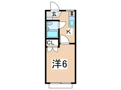 コーポラスサクマ(1K/2階)の間取り写真