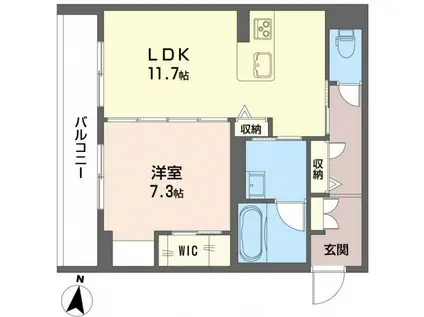 グランメール(1LDK/1階)の間取り写真