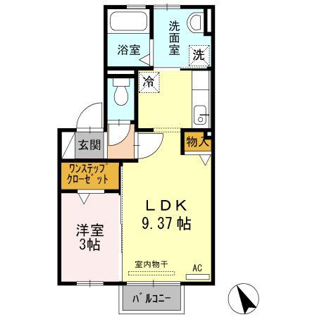 ドリームハイツ(1LDK/2階)の間取り写真