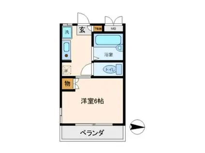 第七ハウス吉田(1K/2階)の間取り写真