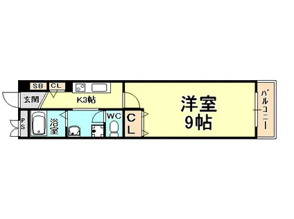 DPAL24甲南山手(1K/7階)の間取り写真