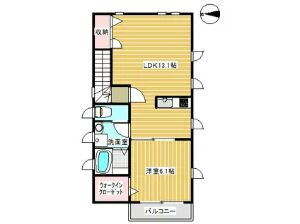 サンライズ南小岩(1LDK/2階)の間取り写真