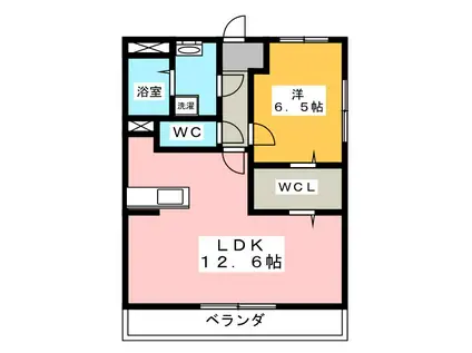 AGREABLE(1LDK/3階)の間取り写真