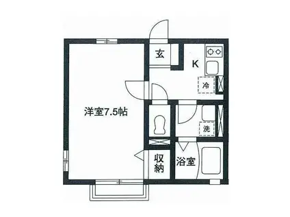 リッツハウス(1K/1階)の間取り写真
