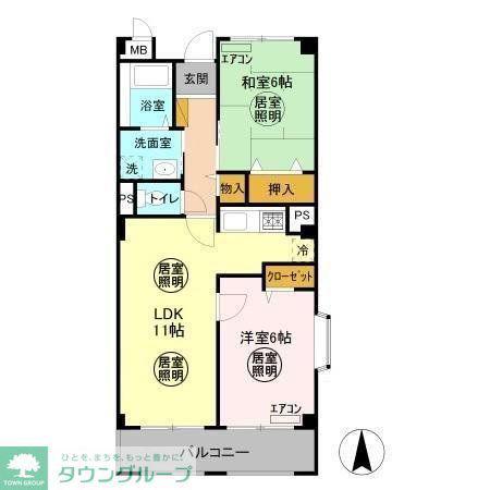 ル・モンテストS(2LDK/3階)の間取り写真