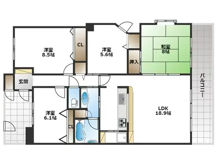 モンセーヌ蛍池ステーションサイド(4LDK/12階)の間取り写真