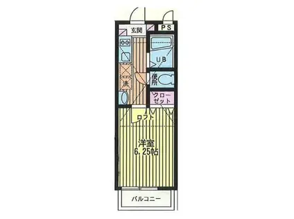 ソレイユ(1K/1階)の間取り写真