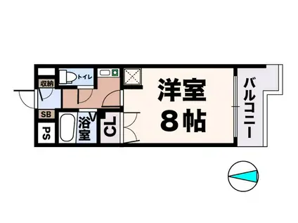 エスポワール大津和(1K/2階)の間取り写真