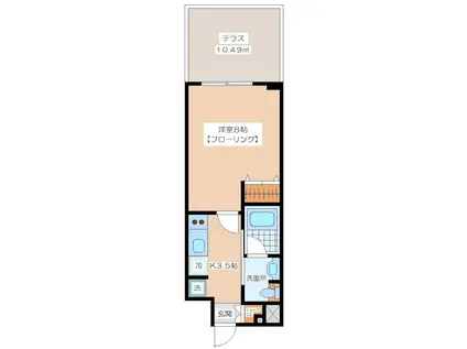 ヴェルフィーナ梅ヶ丘(1K/1階)の間取り写真