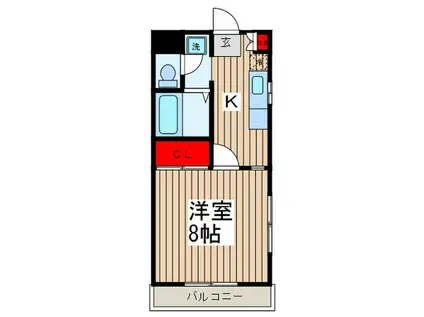 PARK PLAZA II(1K/2階)の間取り写真