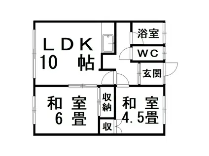 フランセ2(2LDK/2階)の間取り写真