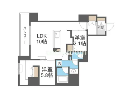 アーバネックス天満橋FRONT(2LDK/12階)の間取り写真