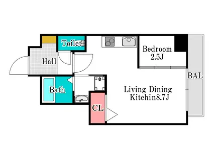 月光 幸町(1LDK/6階)の間取り写真