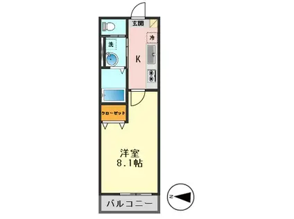 レーヴ京成高砂(1K/3階)の間取り写真