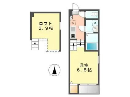 グローブアマランス庄内通(1SK/1階)の間取り写真