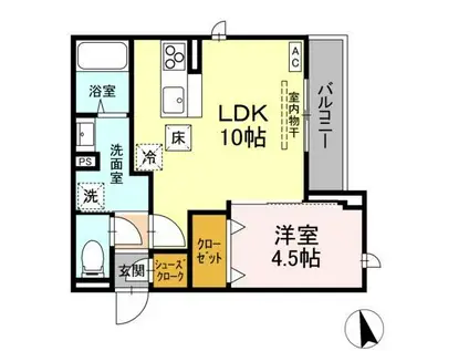 グランテラス(1LDK/1階)の間取り写真