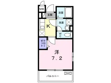 フォルトゥーナ(1K/3階)の間取り写真