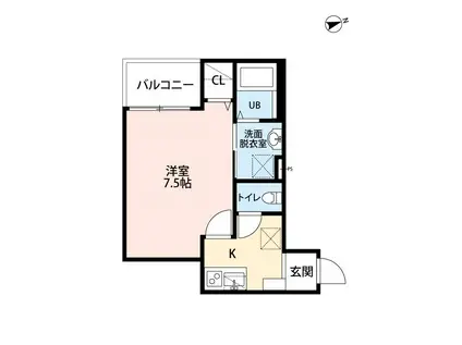 仙台市地下鉄東西線 薬師堂駅(宮城) 徒歩8分 3階建 築4年(1K/2階)の間取り写真